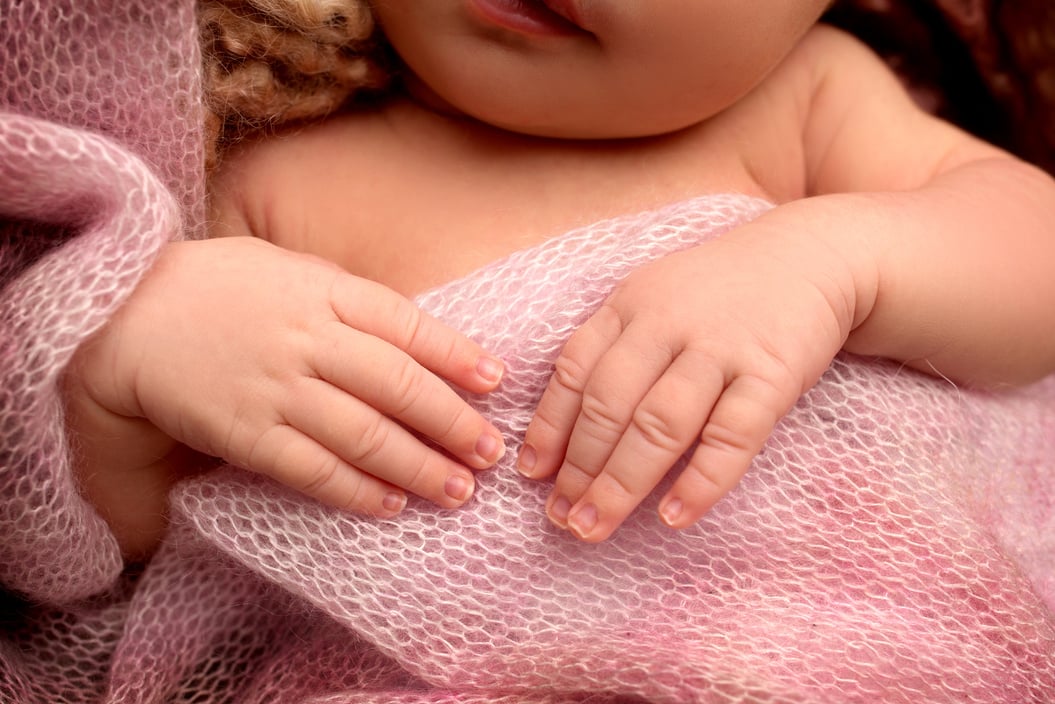 Newborn Baby in a Pink Baby Blanket