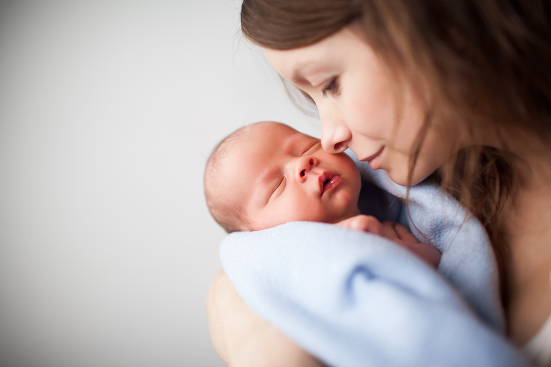 Newborn with mother