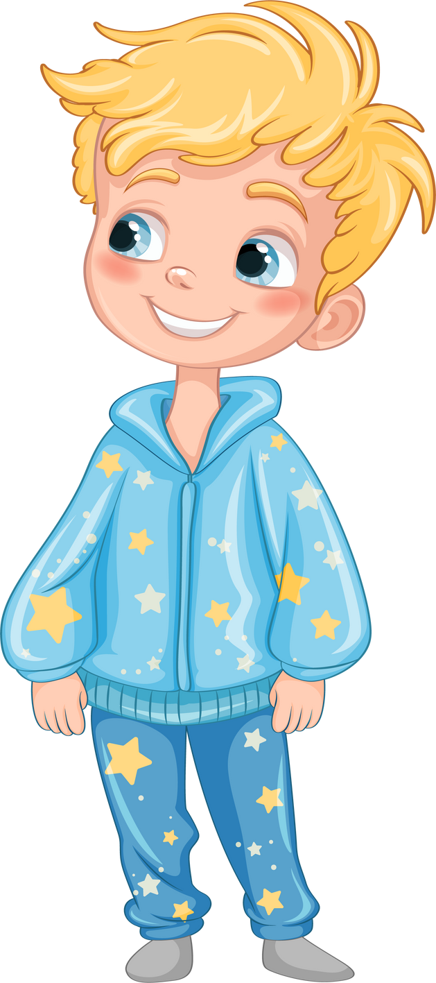 Cute Cartoon Character in Pajamas