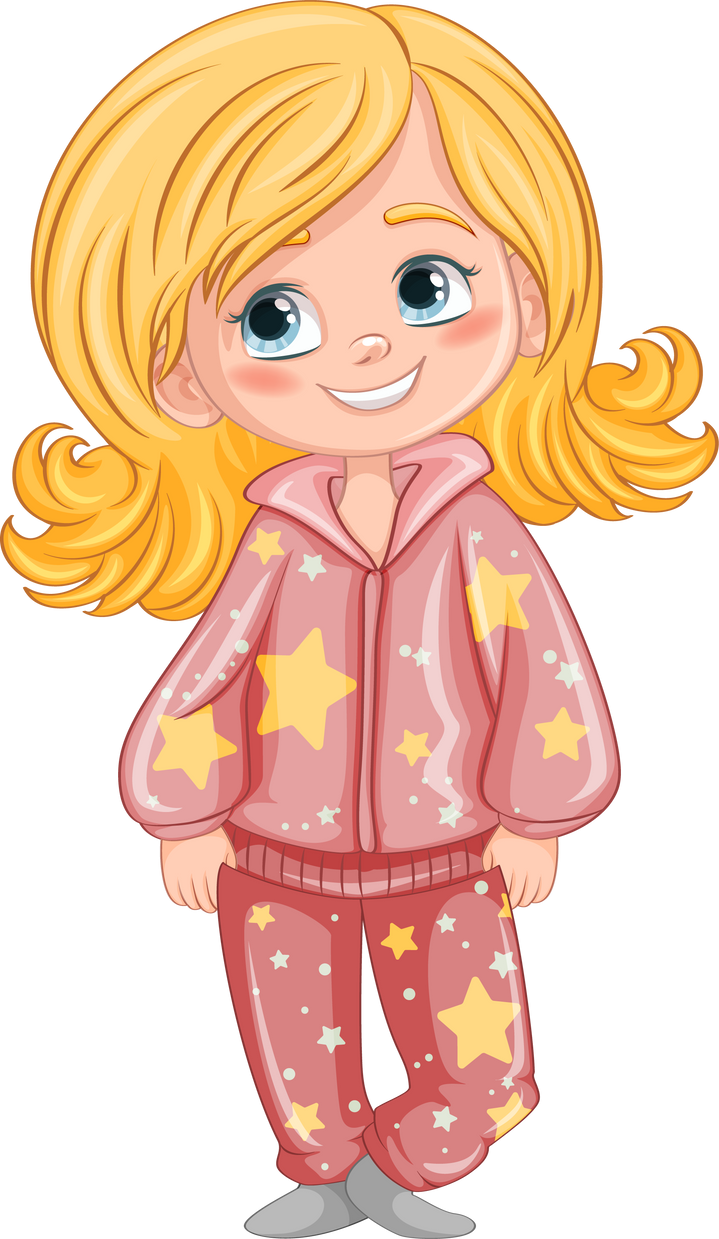 Cute Cartoon Character in Pajamas